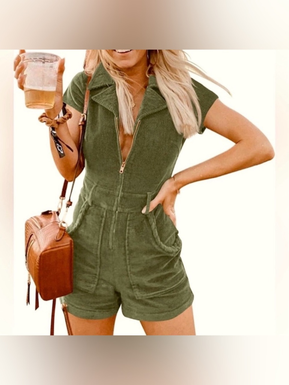 Show Me Your Mumu Outlaw Romper in Cypress Green Size Small Like New - Picture 4 of 11